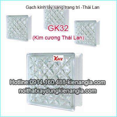 Gạch kính lấy sáng kim cương Thái Lan GK32
