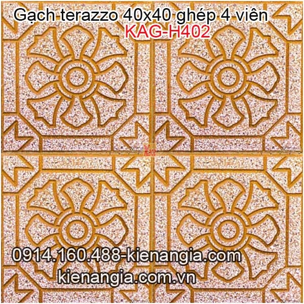 Gạch vỉa hè Terrazzo hoa thị màu vàng 400x400 KAG-H402