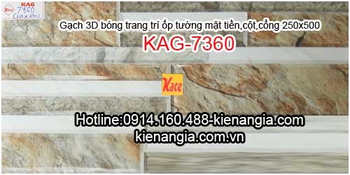 Gạch 3D ốp cột mặt tiền 250x500 KAG-7360
