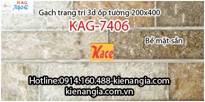 Gạch trang trí ốp tường bề mặt sần 20x40 KAG-7406