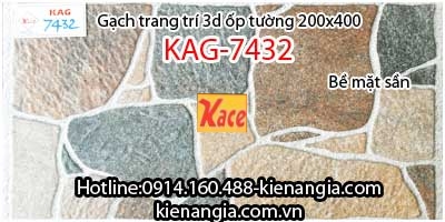 Gạch 3D giả đá sần trang trí 200x400 KAG-7432