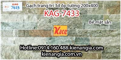 Gạch 3D giả đá sần trang trí 200x400 KAG-7433