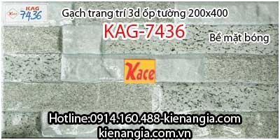 Gạch 3D bóng trang trí ốp tường 200x400 KAG-7436