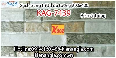 Gạch 3D bóng trang trí ốp tường 200x400 KAG-7439