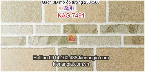 Gạch 3D mờ trang trí ốp tường 250x500 KAG-7491