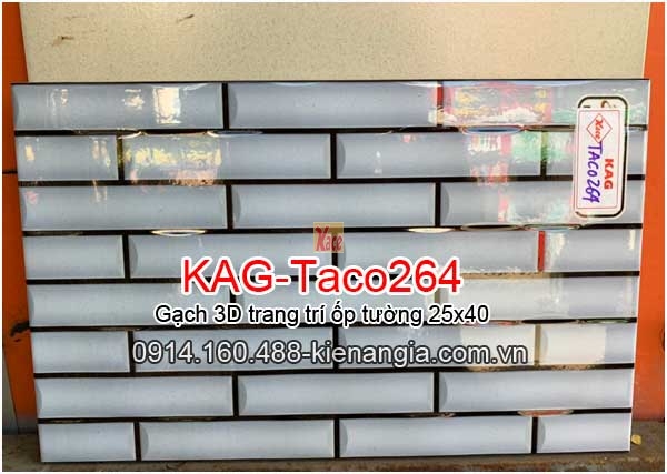 Gạch 3D trang trí ốp tường 25x40 KAG-Taco264