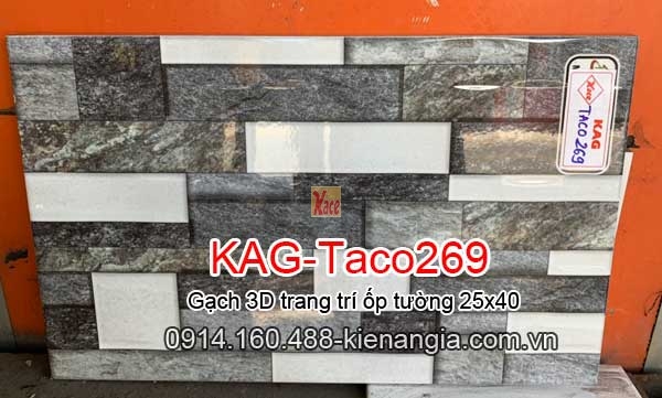 Gạch 3D trang trí ốp tường 25x40 KAG-Taco269