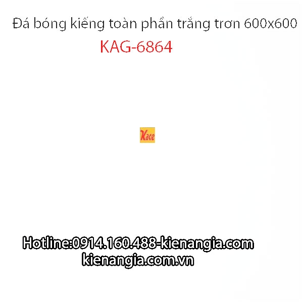 Đá bóng kiếng toàn phần trắng trơn giá rẻ KAG-6864