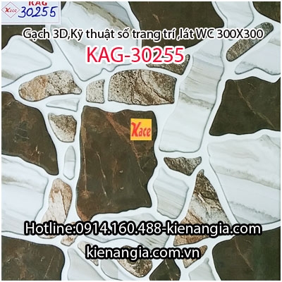 Gạch 3D trang trí phòng tắm giá rẻ 30x30 KAG-30255