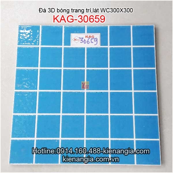 Đá mosaic 3D bóng 300x300 lát WC,trang trí KAG-30659
