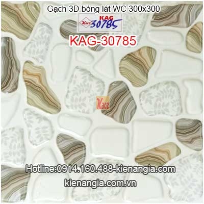 Gạch 3D bóng không trơn lát sàn phòng tắm 300x300 KAG-30785