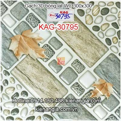 Gạch 3D bóng không trơn lát sàn phòng tắm 300x300 KAG-30795