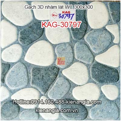 Gạch 3D nhám lát sàn phòng tắm 300x300 KAG-30797