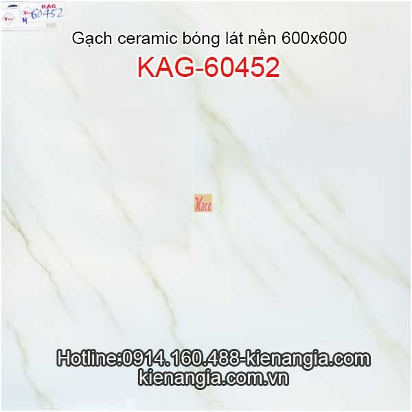 Gạch ceramic trắng vân khói lát nền 600x600 KAG-60452
