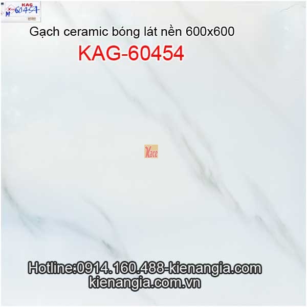 Gạch ceramic trắng vân khói lát nền 600x600 KAG-KAG-60454