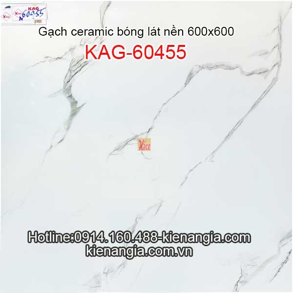 Gạch ceramic trắng vân khói lát nền 600x600 KAG-KAG-60455