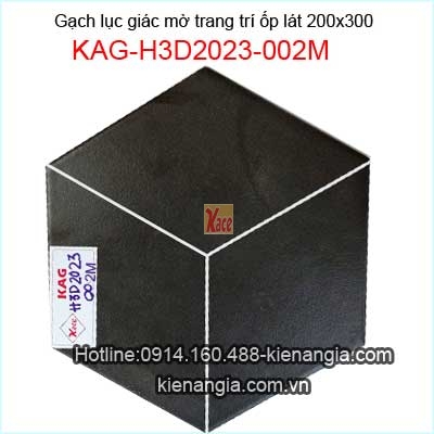 Gạch lục giác màu đen trang trí KAG-H3D2023-002M