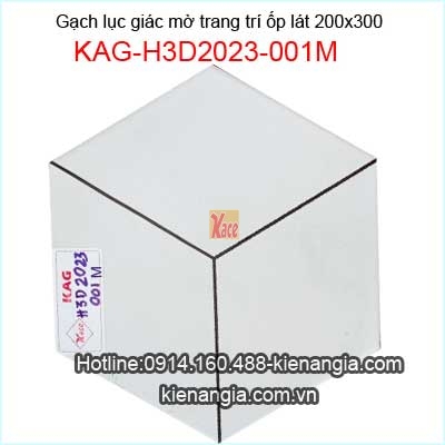 Gạch lục giác màu trắng trang trí KAG-H3D2023-001M
