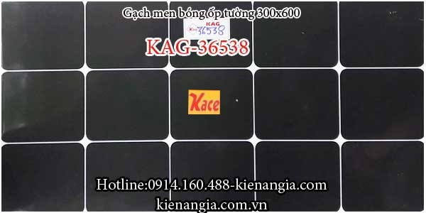 Gạch men bóng ốp tường 30x60 ô vuông đen KAG-36538