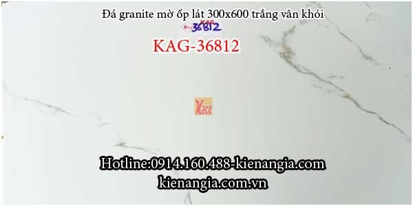 Đá granite mờ trắng vân khói ốp lát 300x600 KAG-36812