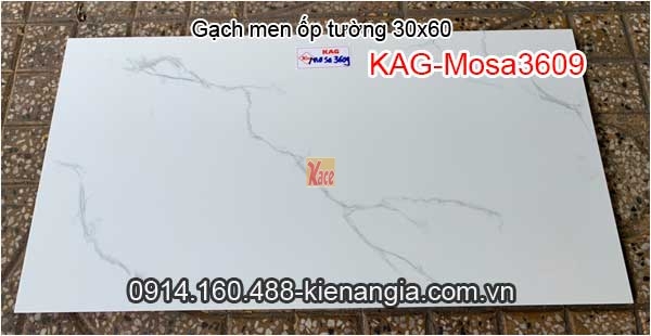 Gạch ốp tường 30x60 trắng mờ vân khói KAG-Mosa3609