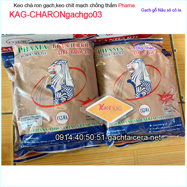 Keo chà ron gạch gỗ màu nâu sô cô la  Phama KAG-CHARONgachgo03