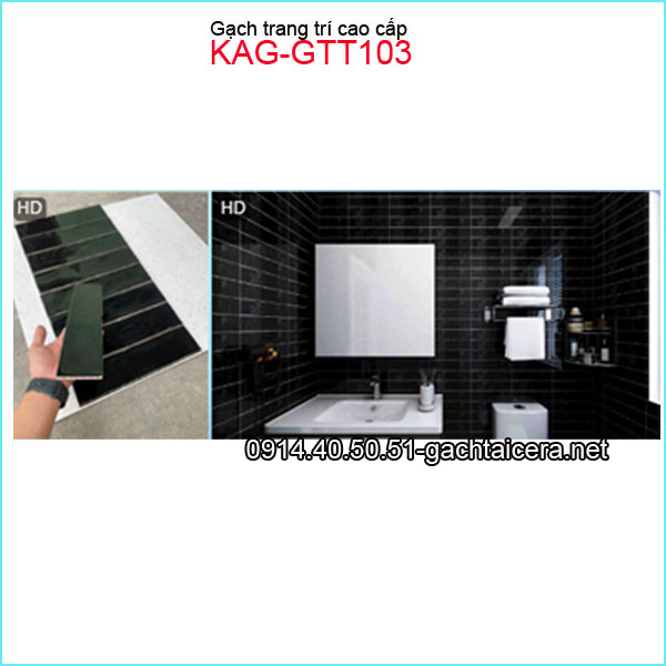 Gạch trang trí nội thất,ngoại thất màu đen KAG-GTT103-1