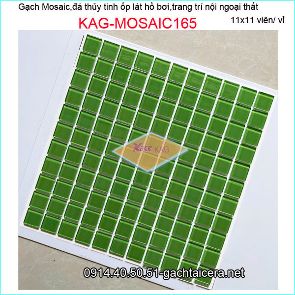 Gạch mosaic hồ bơi,đá thủy tinh trang trí đa màu KAG-MOSAIC165