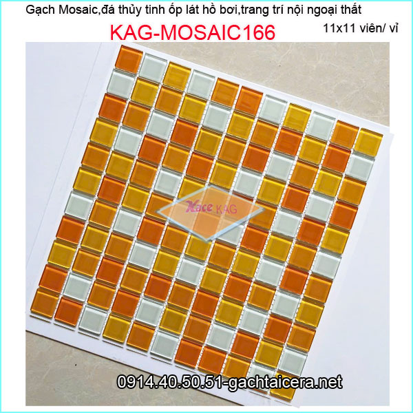 Gạch mosaic hồ bơi,đá thủy tinh trang trí đa màu KAG-MOSAIC166