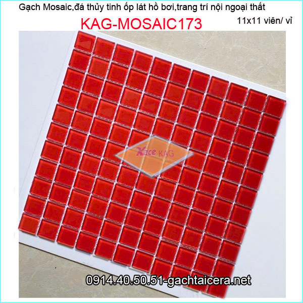 Gạch mosaic hồ bơi,đá thủy tinh trang trí đa màu KAG-M0SAIC173