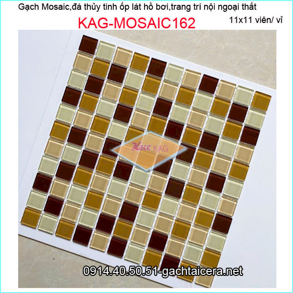Gạch mosaic hồ bơi,đá thủy tinh trang trí đa màu KAG-MOSAIC162