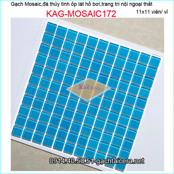 Gạch mosaic hồ bơi,đá thủy tinh trang trí đa màu KAG-M0SAIC172