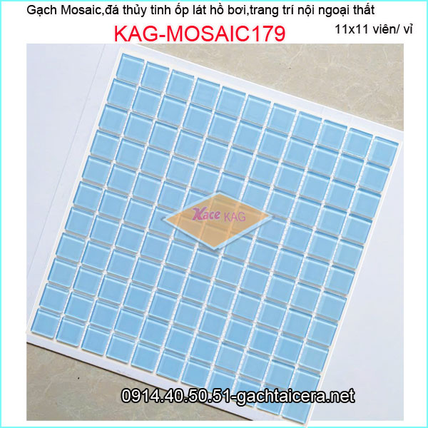 Gạch mosaic hồ bơi,đá thủy tinh trang trí đa màu KAG-MOSAIC179