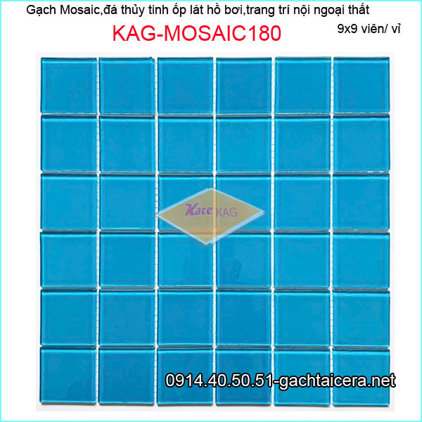 Gạch mosaic hồ bơi,đá thủy tinh trang trí đa màu KAG-MOSAIC180