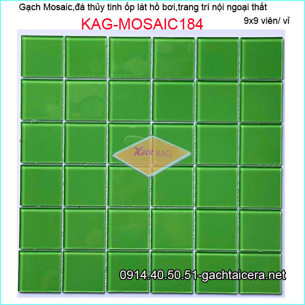 Gạch mosaic hồ bơi,đá thủy tinh trang trí đa màu KAG-MOSAIC184