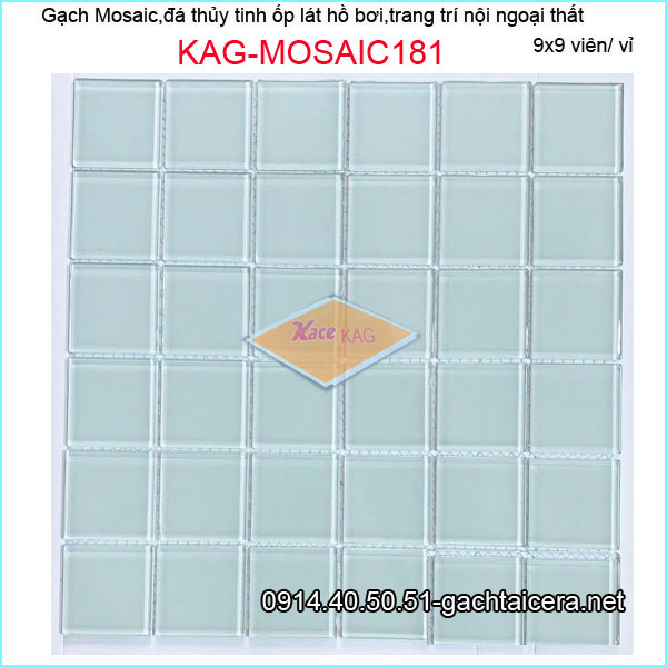 Gạch mosaic hồ bơi,đá thủy tinh trang trí đa màu KAG-MOSAIC181