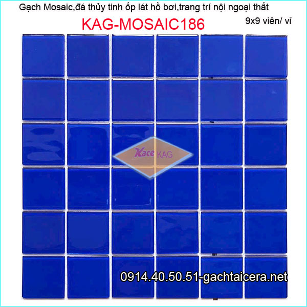Gạch mosaic hồ bơi,đá thủy tinh trang trí đa màu KAG-MOSAIC186