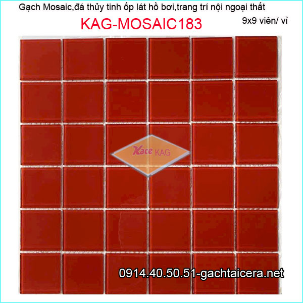 Gạch mosaic hồ bơi,đá thủy tinh trang trí đa màu KAG-MOSAIC183