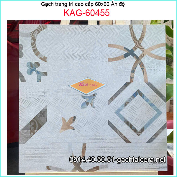Gạch ẤN ĐỘ trang trí 60x60 cm cao cấp KAG-60455