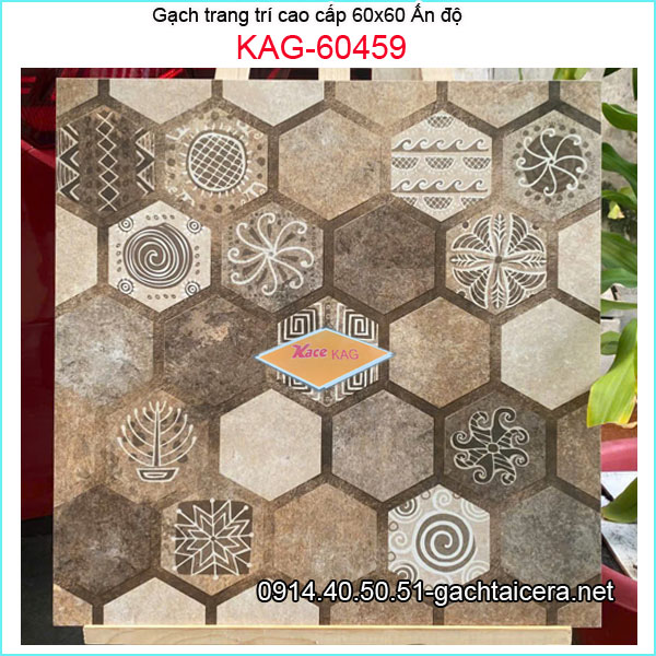 Gạch ẤN ĐỘ trang trí 60x60 cm cao cấp KAG-60459