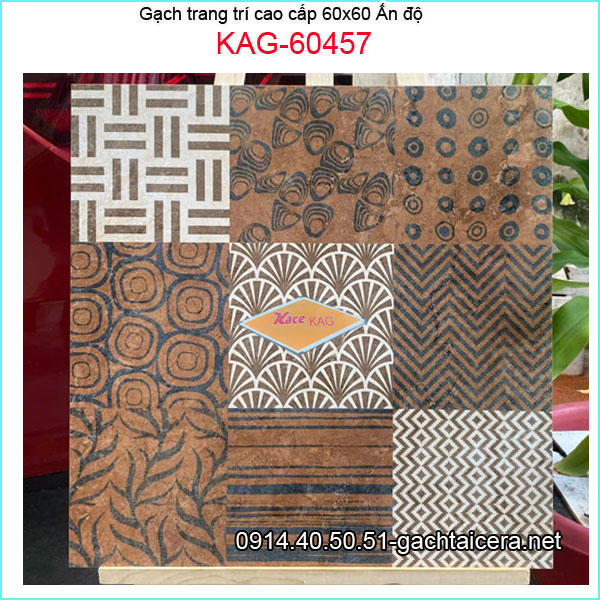 Gạch ẤN ĐỘ trang trí 60x60 cm cao cấp KAG-60457