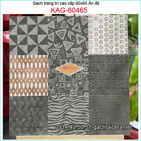 Gạch ẤN ĐỘ trang trí 60x60 cm cao cấp KAG-60465