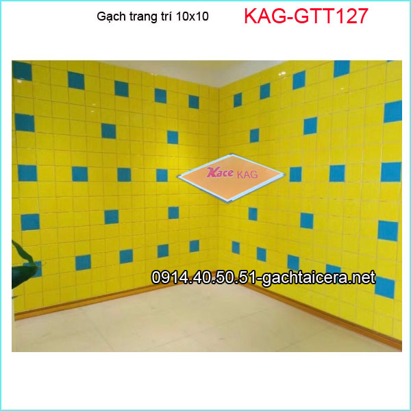 Gạch thẻ trang trí 10x10 màu vàng KAG-GTT127
