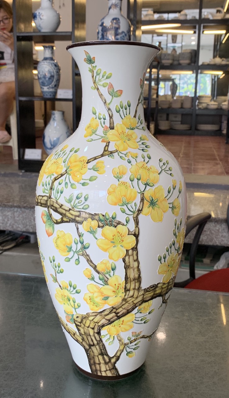 Bình hoa 40cm - Hoa Mai Vàng