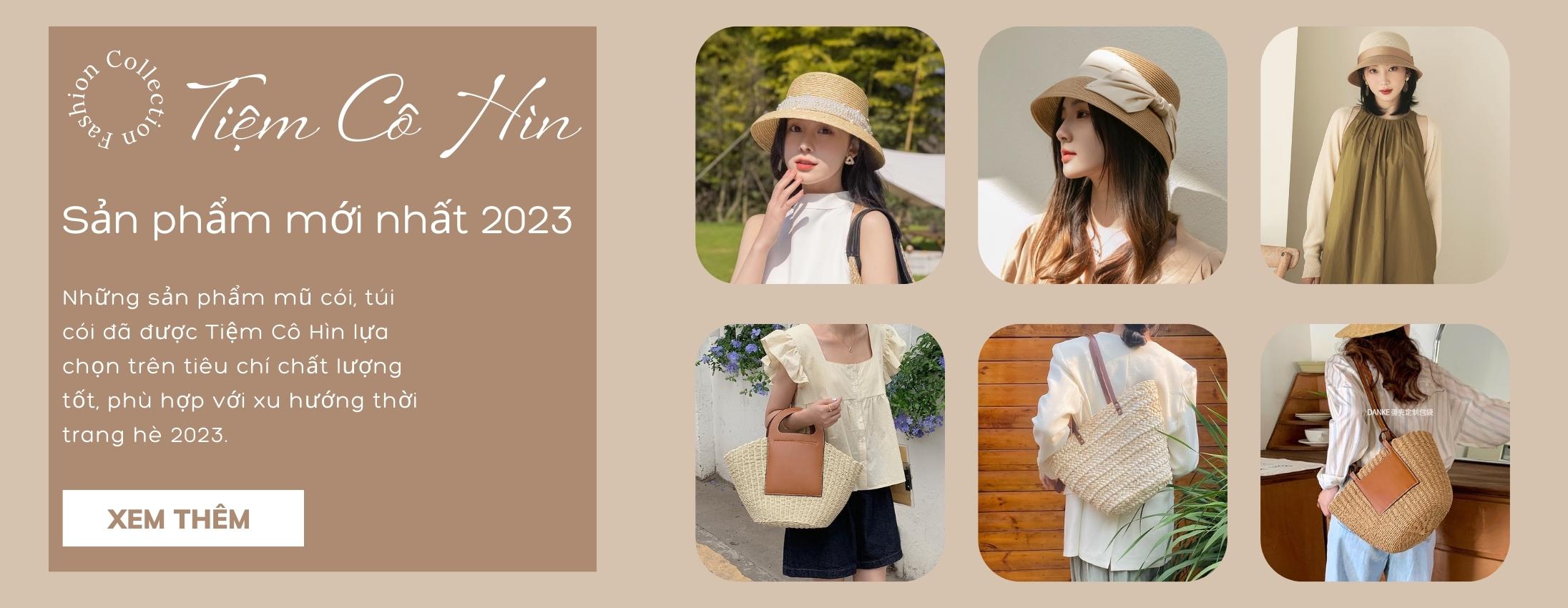 Bộ sưu tập mũ cói túi cói vintage đi biển hè 2023