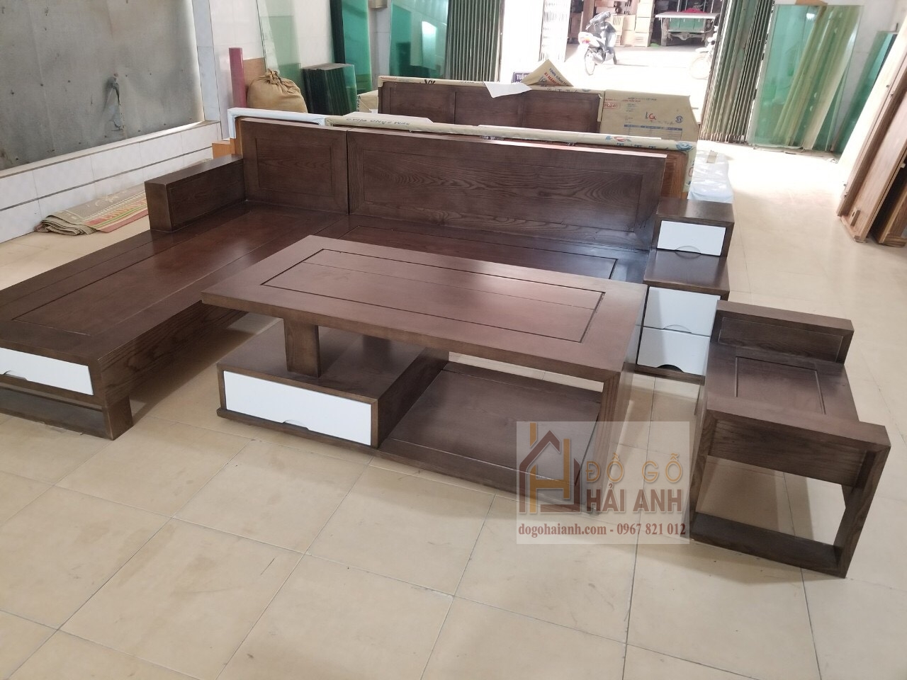 Sofa gỗ góc giá rẻ tại Hà Nội. Hotline: 0967821012