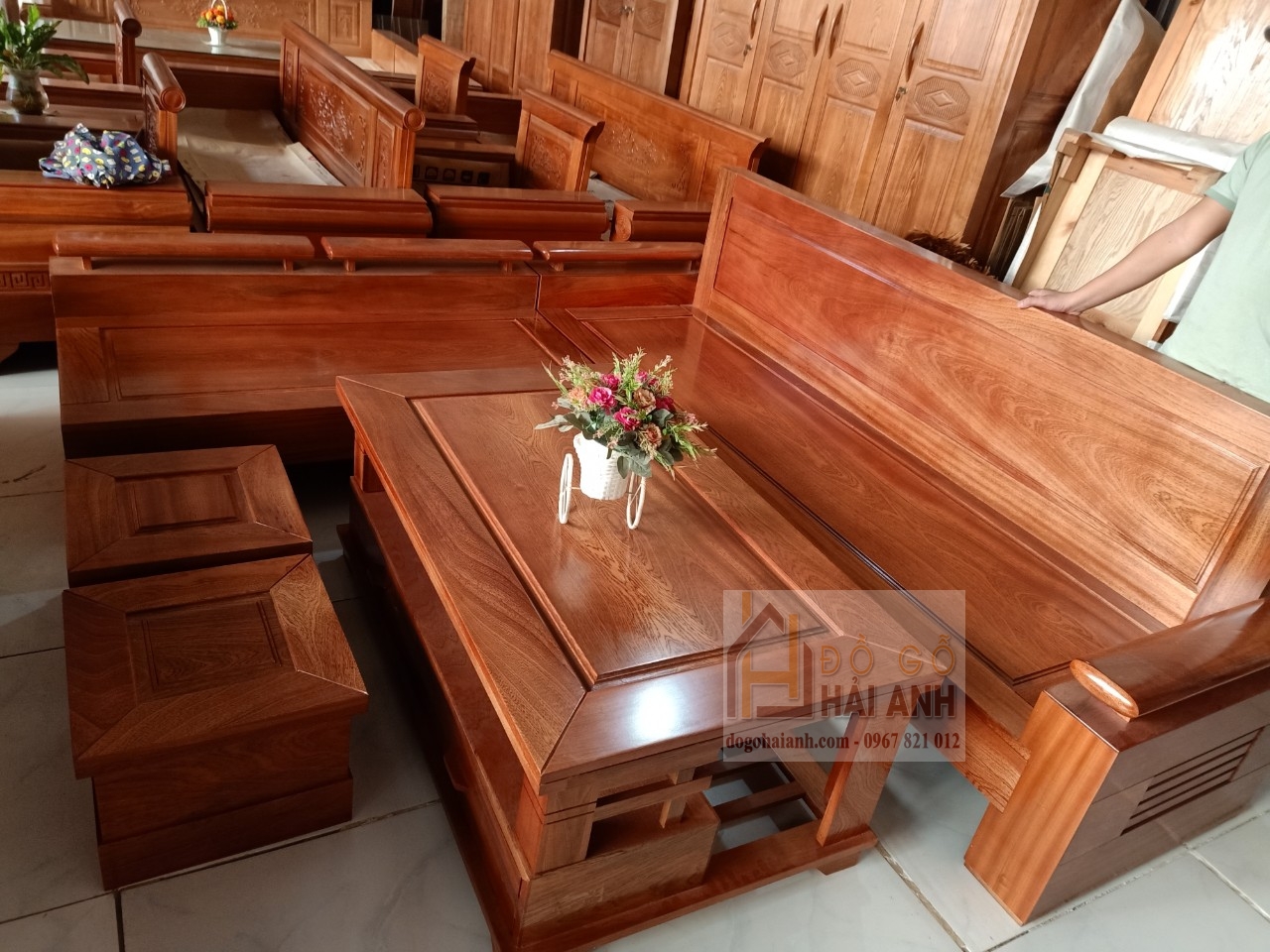 Bộ bàn ghế sofa gỗ xoan đào đẹp GIÁ SIÊU RẺ