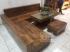 Sofa góc hộp nguyên khối gỗ hương xám