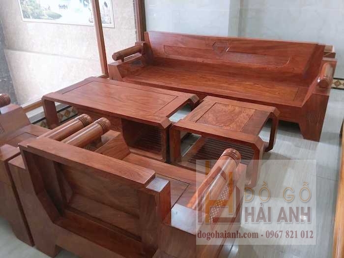 mẫu bàn ghế phòng khách gỗ hương