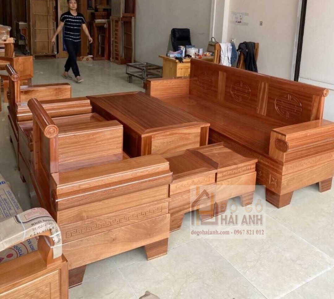 Bộ bàn ghế phòng khách gỗ xoan đào giá rẻ tại Hà Nội
